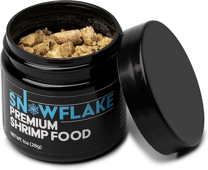 Aquatic Arts Shrimp Food Pellets for Freshwater Aquariums – Neocaridina & Sulawesi Diet, Large Snowflake Sinking Pellets for Live Aquarium Invertebrates, 1oz