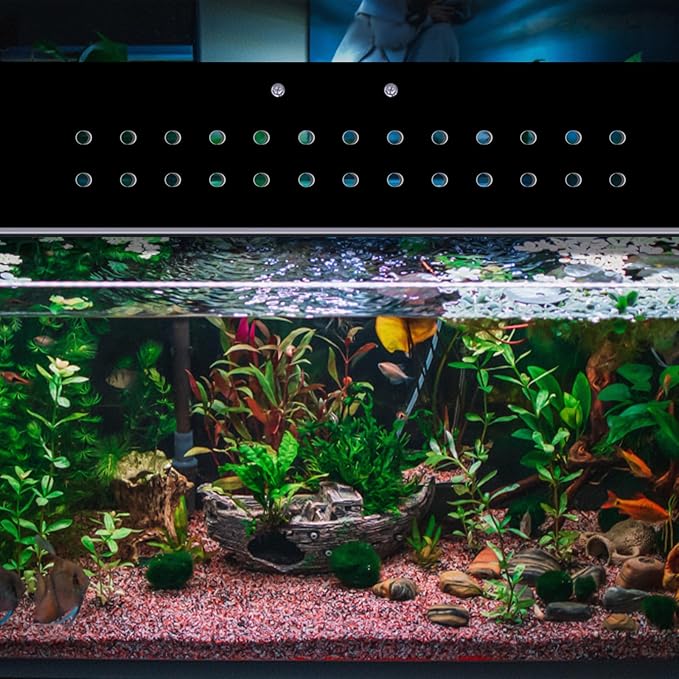 Sieral Aquarium Polycarbonate Canopy Set 2 Pcs 22.95 x 11.5 x 0.12 Inch for 33/40/55 Fish Tank with Center Brace Aquariums Cover Fish Tank Lid with a Hook Knife, Breathable Hole and Handle, Black