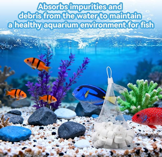 500g Biological Filter Ceramic Rings Compatible with Fluval Filter Series 106, 206, 306, 406, FX5, FX6, Biological Filter Media for Aquariums, Replacement for Fluval Biomax Biological Material Remover