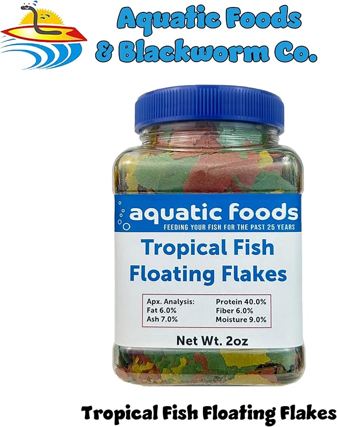 Premium Tropical Fish Flakes, Krill Flavor, 2oz Jar