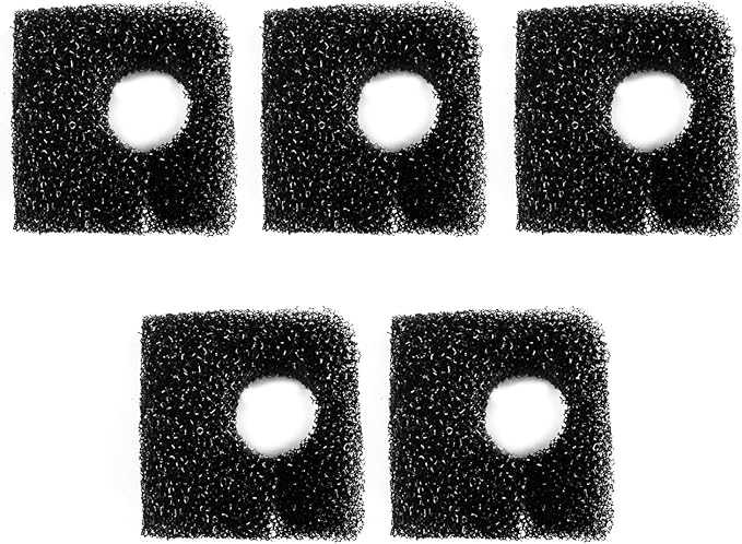 Aquarium Filter Accessories 5 Pieces Bio-sponges for WP-607H Hang on Back Filter Black