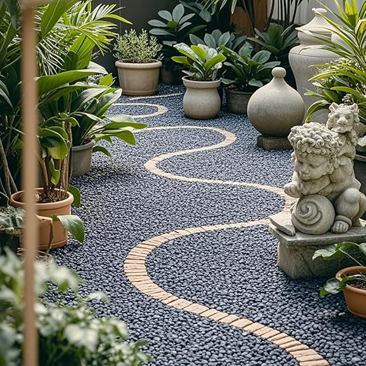 LOIOOJ Black Natural Gravel, 1-1.7 Inch Decorative Stones for Plants, Garden, and Landscaping – 20LB, Ideal for Walkways, Vases, Crafting, Home Decor, and Outdoor Landscaping