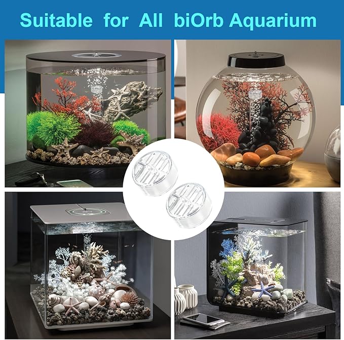 Bubble Tube Guard for biOrb Aquarium, Acrylic Cover Aquariums Prevents Objects, Fish, Snails, Shrimp Out of Filter for Safe and Clean Tank -2PCS