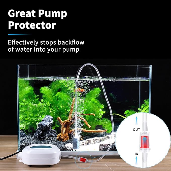 Premium 25FT 3/16inch Air Hose for Aquarium with Connector,Check Valve, Control Valve Accessories (Yellow, 25 ft.)