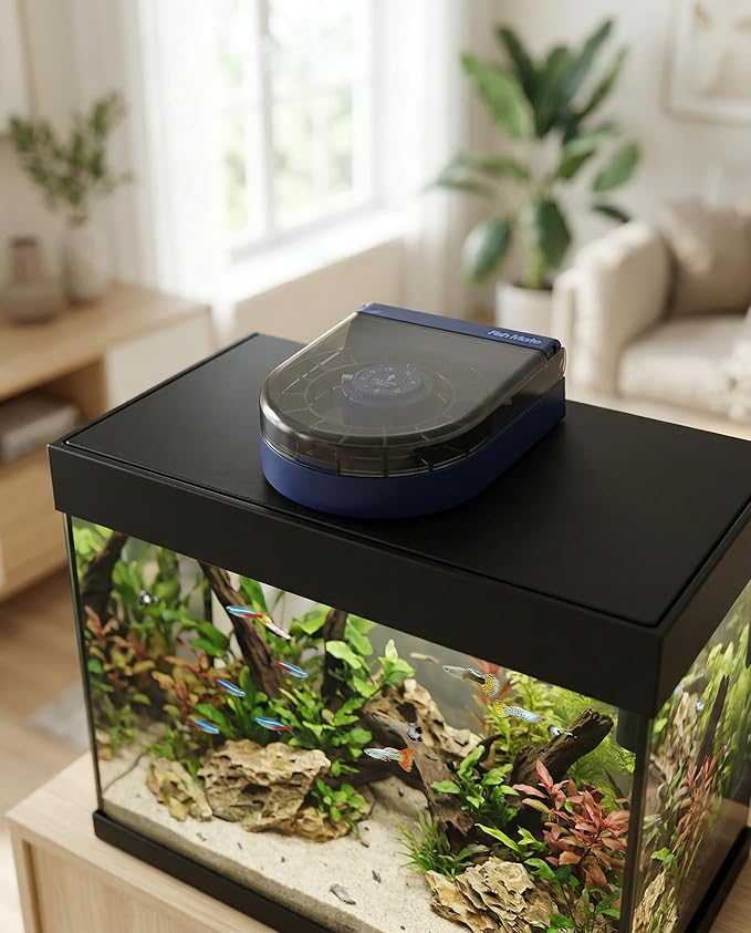 Fish Mate F14 Automatic Aquarium Fish Feeder – 14 Meal Timer Controlled Auto Feeder for Daily or Vacation Use, Adjustable Portions, Includes Mounting Clamps, For Flakes & Pellets