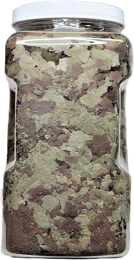 45% Blackworm & Cichlid Green Gro Spirulina-Veggie Flake Mix for Cichlids, Discus, for All Community Tropical Fish. Aquatic Foods Flakes…2oz Small Jar