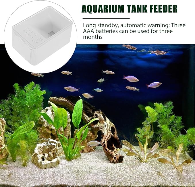 Abaodam Automatic Fish Feeder with Intelligent Timer and Sealed Plastic Aquarium Food Dispenser for Small Fish Tanks, Vacation Feeding Solution for Aquarium and Aquatic Pets