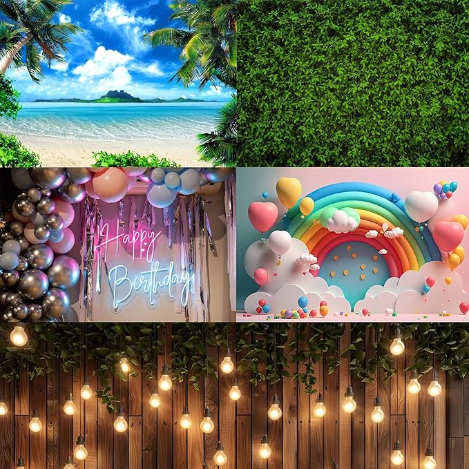 Ocean Beach Aquarium Background Tropical Beach Seascape Coconut Trees Terrarium Backgrounds Sunny Seabeach Coastal Landscape Fish Tank Background Blue Ocean Sandbeach Reptile Tank Backgrounds 30x18in