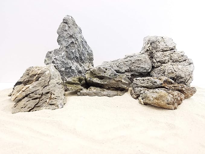 Lifegard Smoky Mountain SEIRYU Aquarium Stone Large Size Stones 42 Lbs Case Qty, Grey