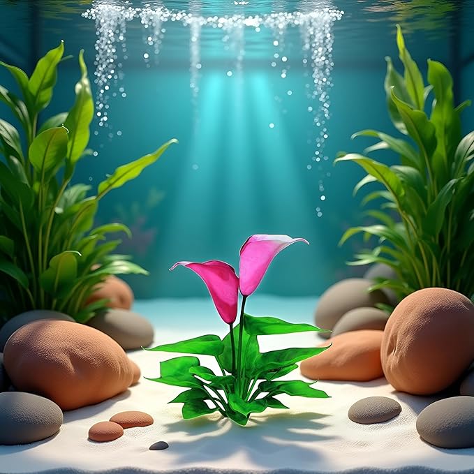Artificial Aquarium Plants,Flower Aquarium Decoration Artificial Aquatic Plant Waterweed Craft Silk Plastic Plants,Artificial Fish Tank Decorations,Used for Household and Office Simulation Hydroponic