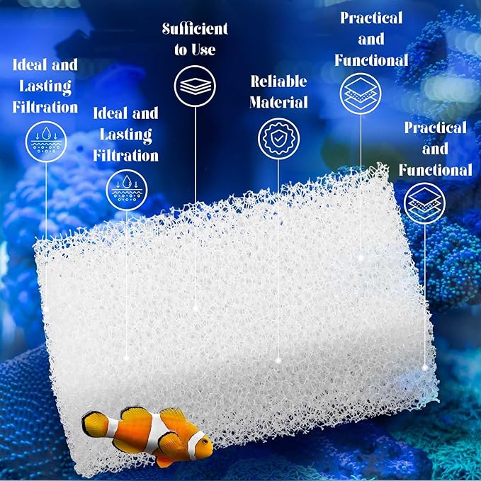 Threlaco 6 Pack Foam Filter Insert Compatible with Aquaclear 30 Aquarium Filter Replacement Media for Filtering and Keeping Aquariums Clear