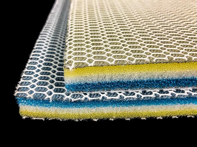 Wave Point Aquarium Filter Media - Upgraded 9-Layer Filter Pads for Aquarium Fish Tank, Koi Pond, Saltwater and Freshwater Sponge Filter, 12 × 48 inch (20" x 16")
