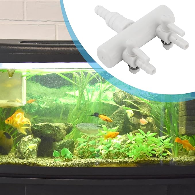 Plastic Air Splitter, 2-Way Air Flow Pump Tubing Splitter Control Valve, Air Divider for Aquarium Tank, 2X 2.5 inch (White)