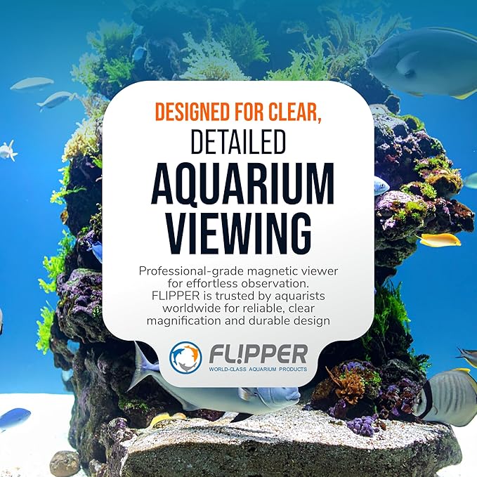 FLIPPER DeepSee Nano 3″ Magnetic Aquarium Viewer – Optical-Grade Magnifying Lens for Clear Underwater Viewing – Reef & Freshwater Tank Accessory for Fish, Coral & Aquascapes (Up to 3/8″ Glass) – Black