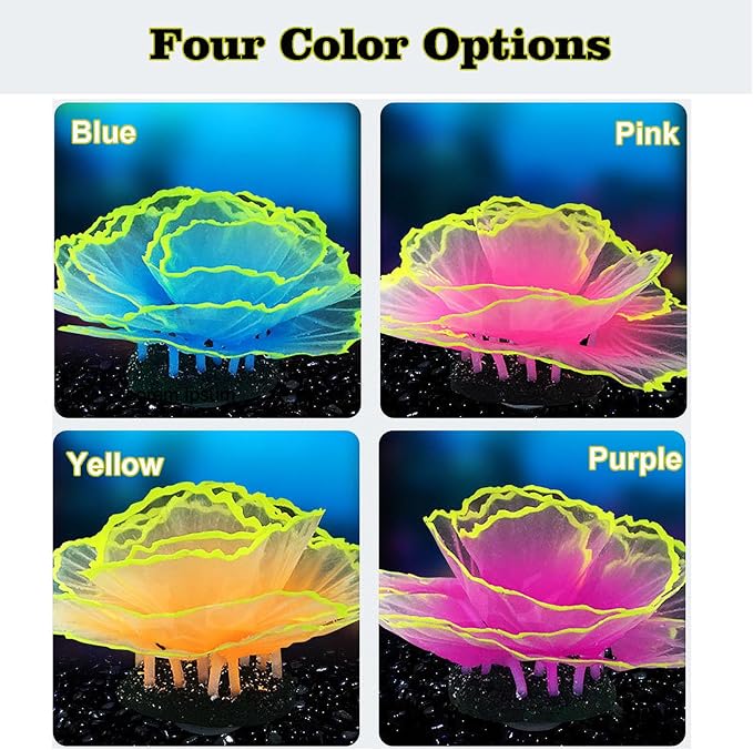 Besimple Aquarium Coral Ornament Glowing Effect Coral Decor Resin Fish Tank Plants Decoration for Aquarium Tank Landscape(Pink)