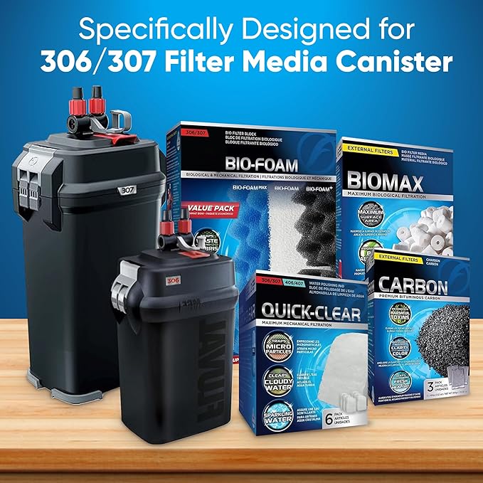 Filter Media 306/307 Filter Media Canister Filter Maintenance & Replacement Filter Media Kit, Including Trident Nova Mesh Bags(Quick Clear/Water polishing Pad, BioFoam, Carbon, Biomax)