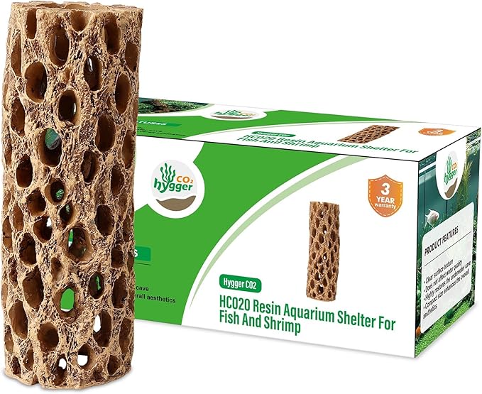 6“ Resin Cholla Wood Aquarium Décor Wood- Realistic Shrimp Hideout & Climbing Toy (6" L×2”Dia, 1pc)