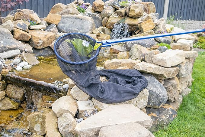 Pond H2o Heavy Duty Koi Fish Transport Sock Net 12 Inch Diameter 48 Inch Long with 15 Inch (40cm) Pole, Koi Sock Net Safely Transfer Pond Fish Not Waterproof Soft Netting, Interchangeable System