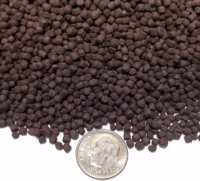 3mm - 1/8" Sinking Blackworm Pellets with Color Enhancers and Vitamins for Bottom Fish, Shrimp, Discus, Cichlids, Koi & Pond Fish, All Tropical Fish - 1/2-lb