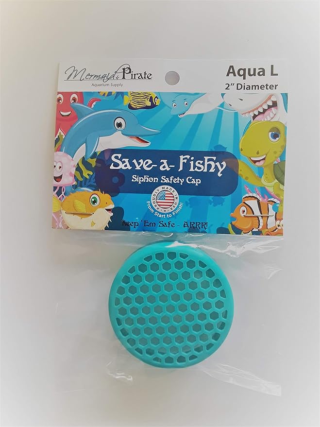 Mermaid & Pirate Aquarium Supply Save-a-Fishy Siphon Safety Cap (L, Aqua)
