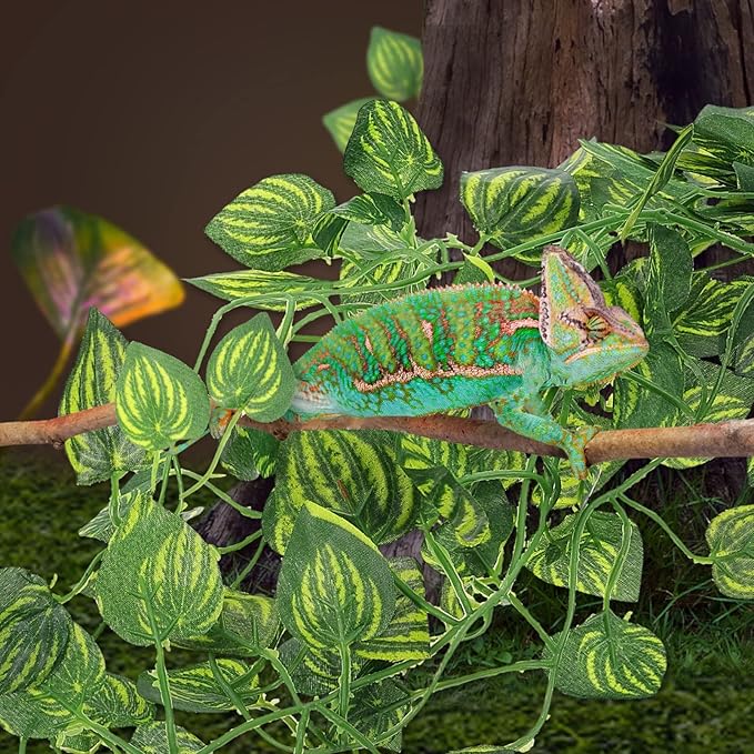Rtificial Plant Vines for Gecko Tank Reptile Tank Decor Lifelike Fake Plants for Terrarium