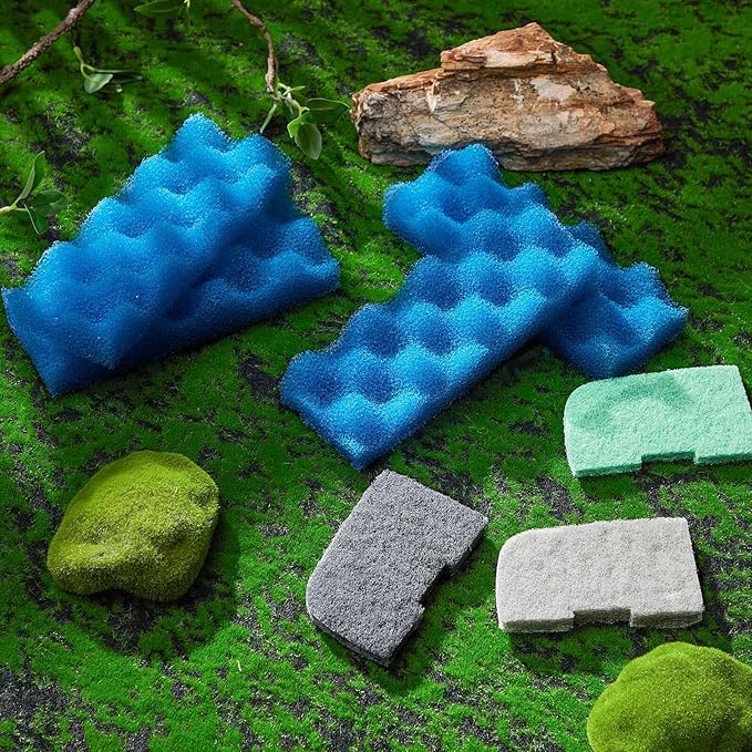 Threlaco 40 Pcs Replacement Filter Media Kit Compatible with Fluval 306/307, Aquarium Filters Set Including 4 Biological Foams, 36 Ammonia/Phosphate/Nitrite Remover