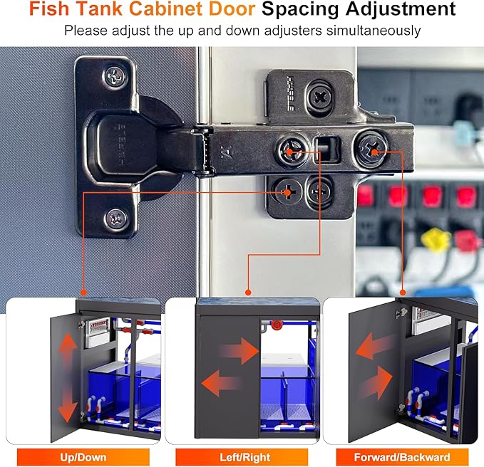All in One Aquarium, Ultra Clear Fish Tank and Sump Filtration System, Complete Saltwater Aquarium Set with Triple Door Cabinet Stand (righ)