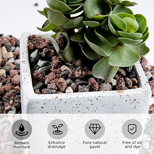5lb Natural Dark Mixed Color Silica Gravel Pebbles, 1/5 inch Decorative Stones for Succulents, Pebbles for Vases,Plants Rocks, Aquarium Silica Gravel, Top Dressing, Outdoor Decorative Rocks