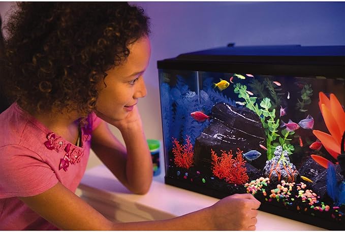 GloFish Plant Aquarium Décor, Green and Blue Large, Fluorescent Under Blue LED Light (Pack of 2)