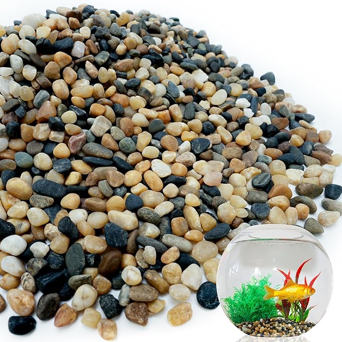 NUPICK 20 lb Aquarium Gravel, 1/4" Ph-Natural Pea Gravel for Fish Tank,Small River Rocks for Plants, Decorative Aquarium Pebbles for Vase Fillers, Landscaping, Succulent, Cactus, Terrarium, Bird Bath