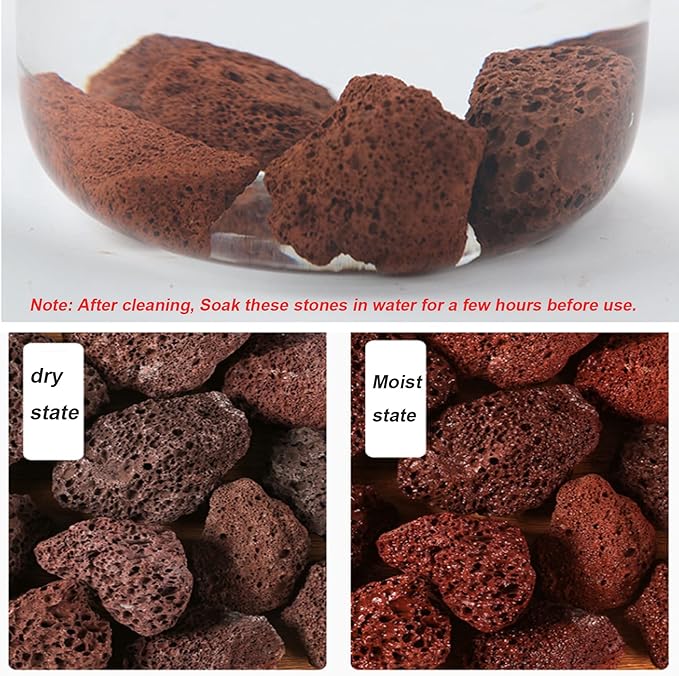 Tfwadmx 10 Pack Aquarium Red Lava Rock Fish Tank Volcanic Pumice Stones for Shrimp Betta(1.18''-1.96'')