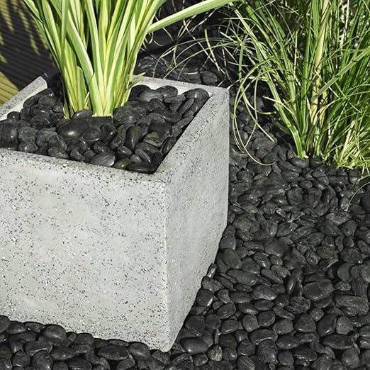 Black Pebbles for Indoor Plants 3.5 LB Small River Rocks 1"-1.5" Polished Decorative Stones Smooth Aquarium Gravel for Fish Tank Vases Planters Outdoor Landscaping Garden (56oz)