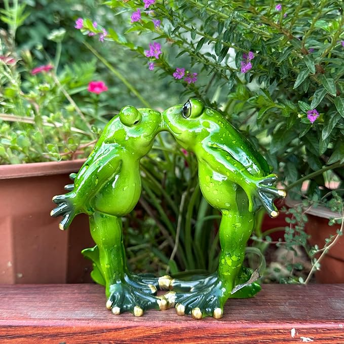 Resin Frog Statue Ornament for Aquarium - Underwater Landscape Figurine Decoration for Fish Tank