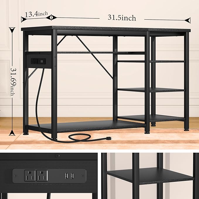 GRLEAF 20-40 Gallon Aquarium Stand: 800LB Capacity, Built-In Power Outlets, 3-Tier Shelves for Fish Tank Accessories Storage, Heavy-Duty Steel/Wood Hybrid for Fish & Reptile Tanks | Excludes Tank
