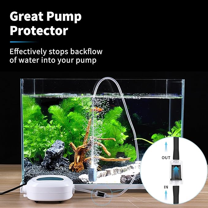 Premium 25FT 3/16inch Air Hose for Aquarium with Connector,Check Valve, Control Valve Accessories (Black, 25 ft.)