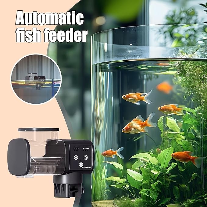 Fish Food Feeder,Automatic Smart Waterproof | Aquarium Automatic Feeder - for Betta Turtle Pellet Vacation Weekend Day Traveling Pond