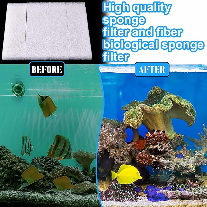Nosiny 10 Pcs Filter Pad Compatible with Fluval U4 Underwater Sponge Aquarium Filter Media Replacement Accessories Compatible for Aquarium, Fish Tank