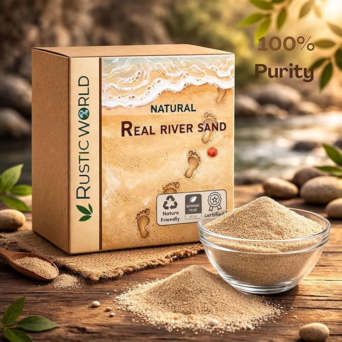 Natural Real River Sand – Fine Clean Natural Sand for Pooja, Aquariums, Terrariums, Crafts & Decoration – Pure Light Beige Sands Craft (805-500gm River Sands)