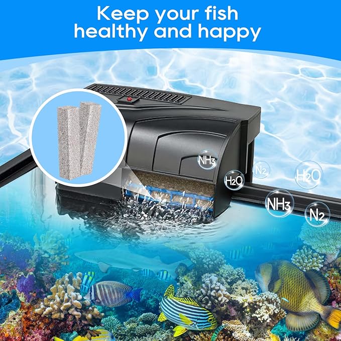 Ammonia Reducer Filter Pads Compatible with Aqueon Quietflow 30 & 50, Sponge Filters for Aqueon Replacement Filter Cartridges Large, LED PRO Aquarium Fish Tank Power Filter 6PCS