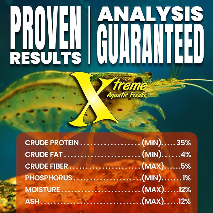 Xtreme Shrimpee 3mm Sinking Sticks: Nutrient-Rich, High-Vitamin Daily Fish Food for Shrimp, Corys, and Loaches, Ideal for Nano Tanks, Natural Treat for Vibrant Health - USA Farm Grown (3oz)