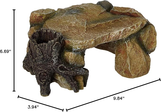 Trixie 8847 Rock Plateau with Tree Trunk Aquarium Decoration 25 cm,Brown