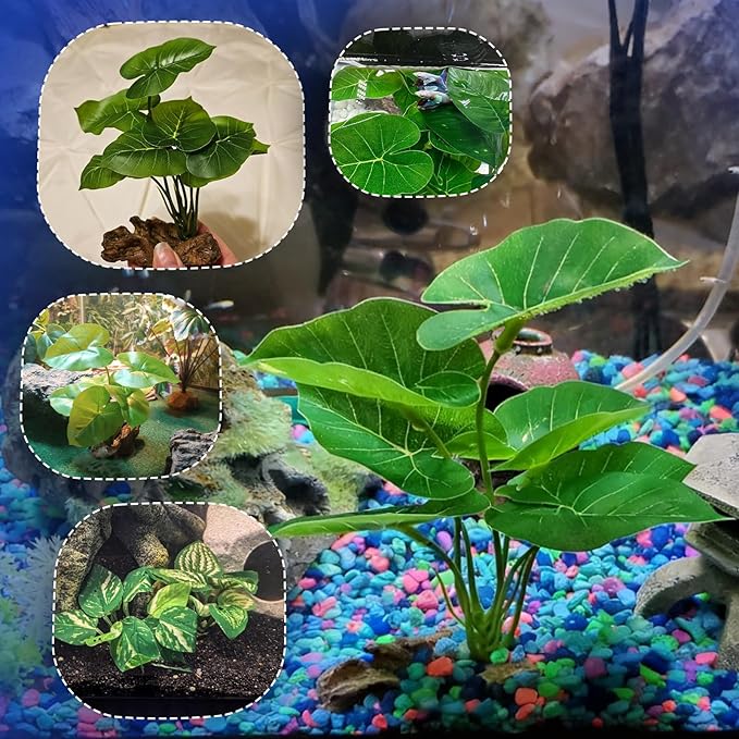 CousDUoBe 12 Pcs Betta Fish Tank Decor,Silk Aquarium Plants Green Fish Tanks Decoration Plants, Aquarium Decorations Green Plants
