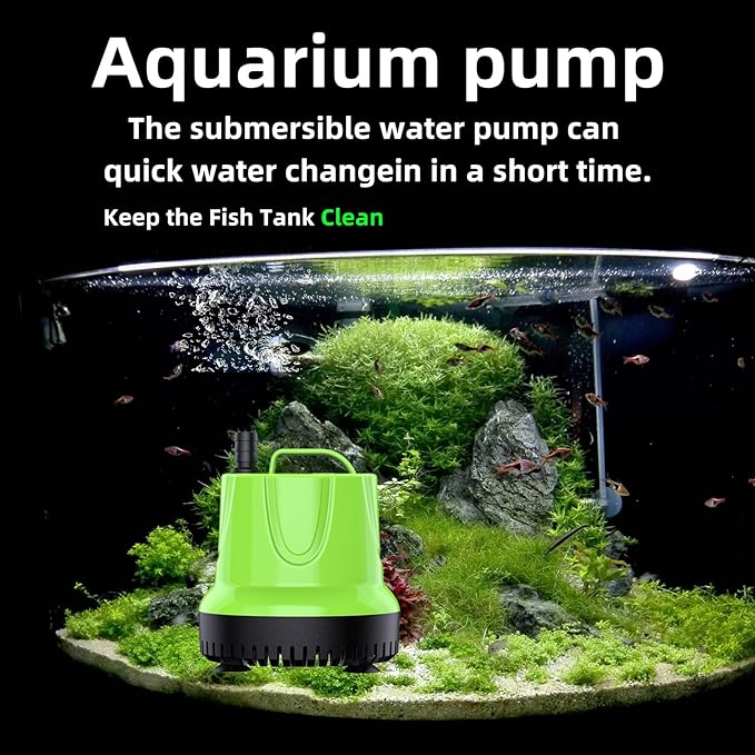 FREESEA Automatic Fish Feeder with Submersible Water Pump 660GPH 40W Fountain Pump