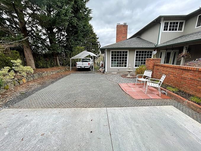 Standartpark Vodaland Permeable Pavers - EasyPave Grass & Gravel Driveway Grid - Load Class A-D, 100% Recycled Plastic Pavers, 2" Depth, 4950 Sq Ft/ 1920 Units, Gray