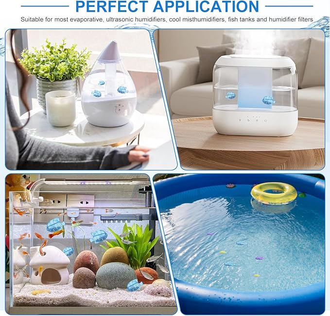 10PC Humidifier Cleaner Fish Universal Humidifier Tank Cleaner Cleaner(Blue Yellow Purple)