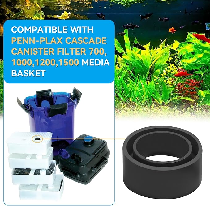 CCF221 Media Basket Joint Seal Replacement for Penn Plax Cascade Canister Fiilter 700,1000,1200,1500 Canister Filter Replacement Parts 2-Pack