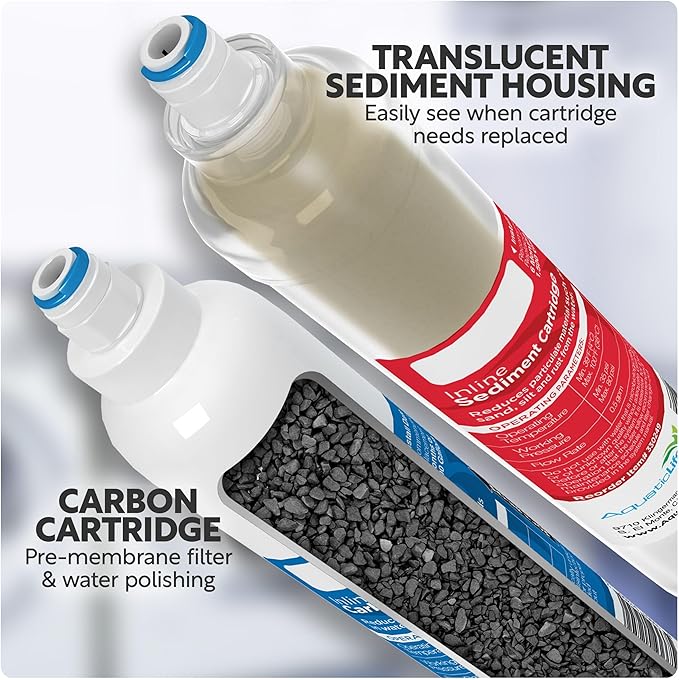 Aquatic Life RO Buddie Reverse Osmosis Aquarium Water Filter Replacement Cartridge - Includes Sediment and Carbon Block Filters for RO/DI System, 2-Pack