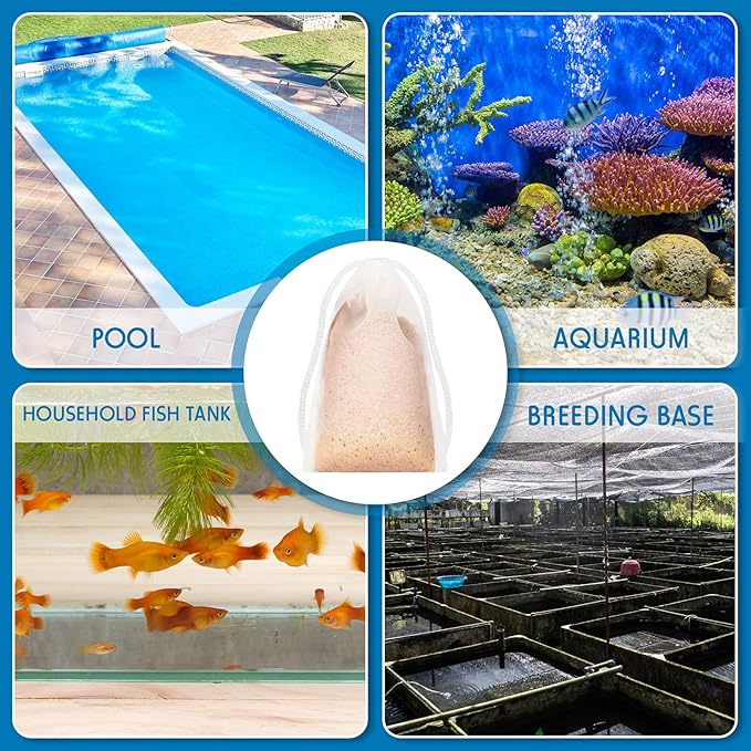 Shappy 12 Pieces Aquarium Filter Media Bags 150 Micrometer Fine Filter Drawstring Bags Reusable Nylon Mesh High Flow 2.4 x 4 Inch for Fish Tank Fine Resins Activated Carb