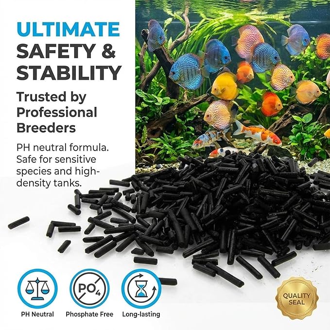 Sukh Activated Carbon Pellets - Activated Charcoal Bulk Carbon for Aquarium Charcoal Pellets for Waterbox Aquariums Pond Fish Tank (1.9, Pounds)