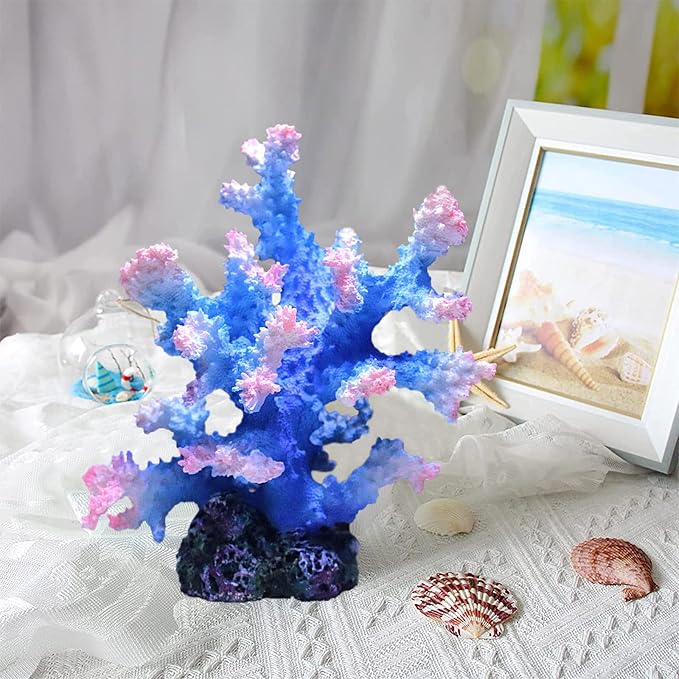 Tirifer Aquarium Coral Ornament, Faux Artificial Coral Decor, Polyresin Coral Decor for Fish Tank Decoration Aquarium Landscape